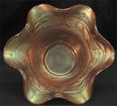 Fluted Carnival Glass Bowl