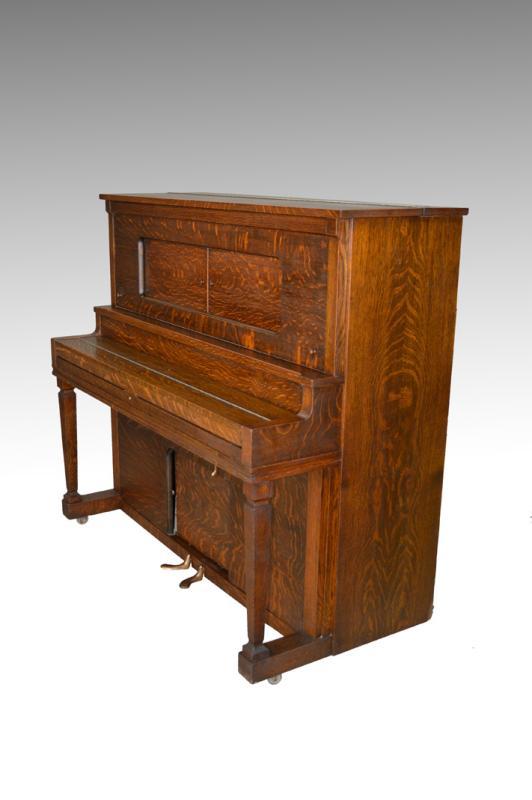 15537 Antique Victorian Oak Player Piano by Aeolian Company