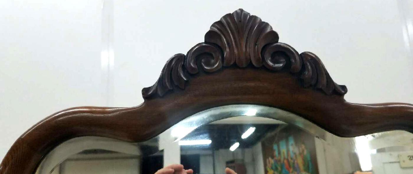 19533 Oak Ladies Princess Dresser with Tall Bevel Glass Mirror