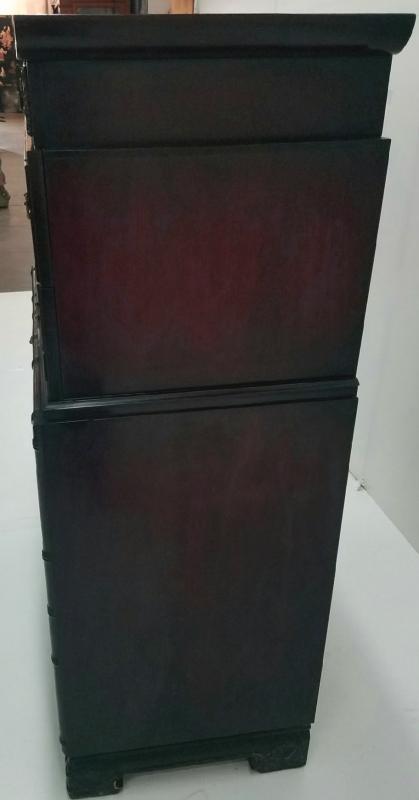 19530 Flame Mahogany Carved Tall Chest
