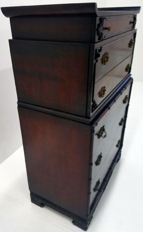 19530 Flame Mahogany Carved Tall Chest