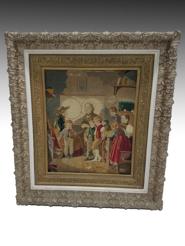 19526 Victorian Framed Needlepoint Picture