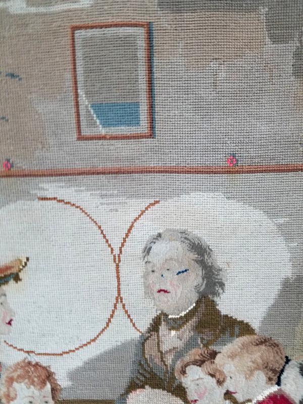 19526 Victorian Framed Needlepoint Picture