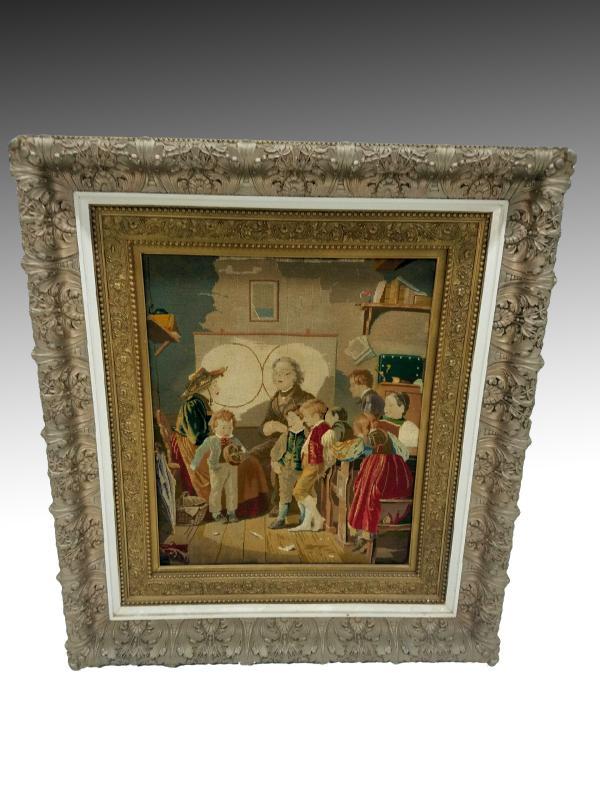 19526 Victorian Framed Needlepoint Picture