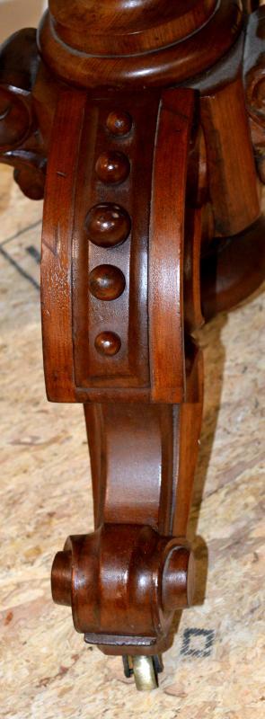 18226 Thomas Brooks Marble Top Heavy Carved Table