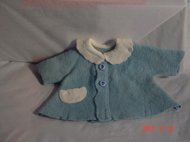 Tiny Tears Blue Felt Coat, original, VG