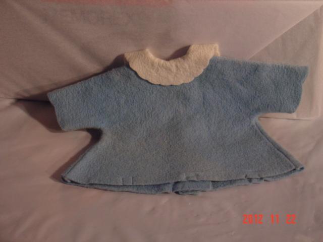 Tiny Tears Blue Felt Coat, original, VG