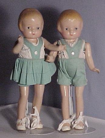 Patsy Twins, composition antique dolls