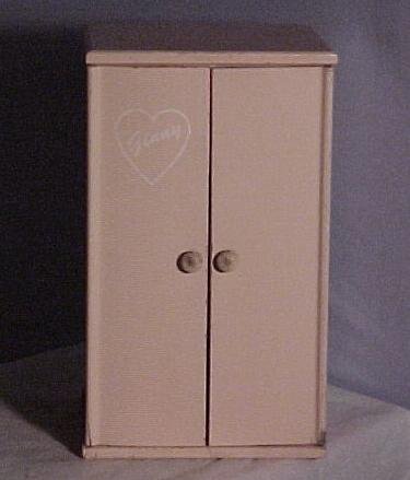Ginny Pink Wood Wardrobe, 1950's
