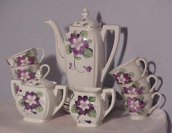 Child's Dishes, Teaset, 1950's, Beautiful Violets