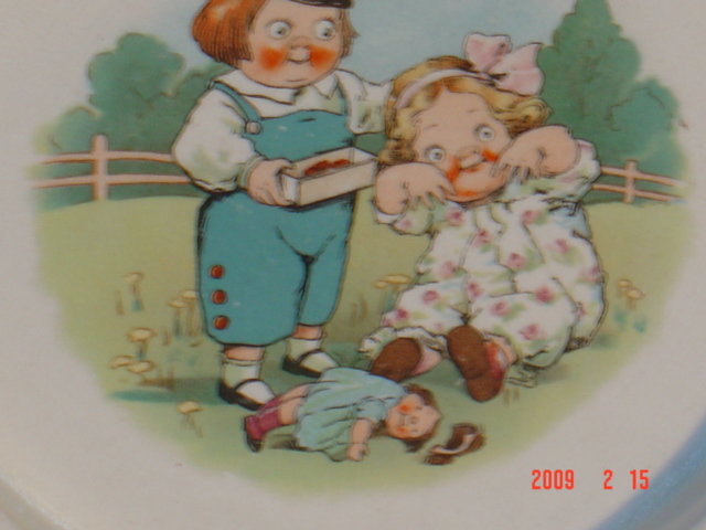 Buffalo Pottery Baby Feeding Dish, with Campbell Kids