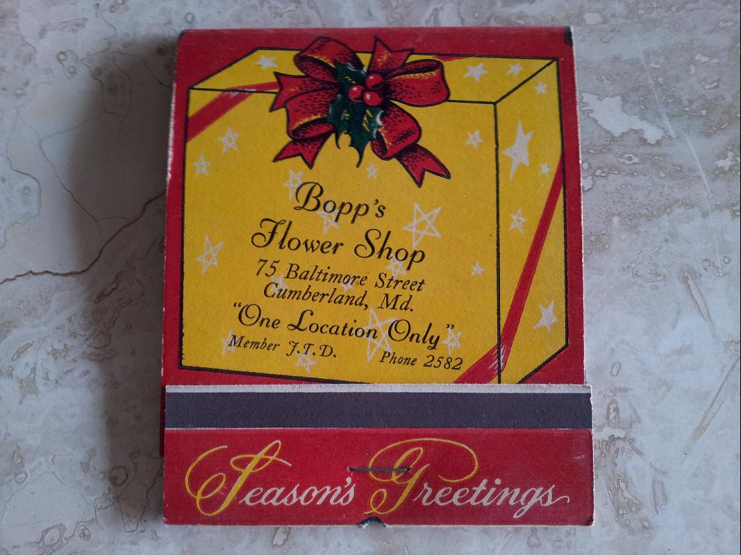 Bopp's Flower Shop Matchbook
