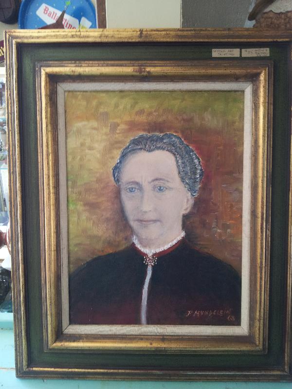 Folk Art Lady Mundelien Painting