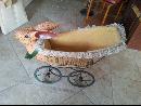 pre 1900's Handmade Rabbit Baby Carriage
