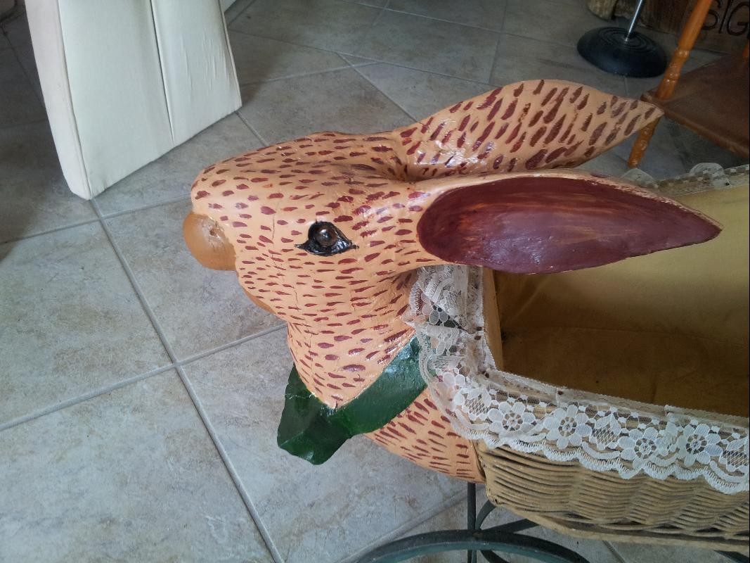 pre 1900's Handmade Rabbit Baby Carriage