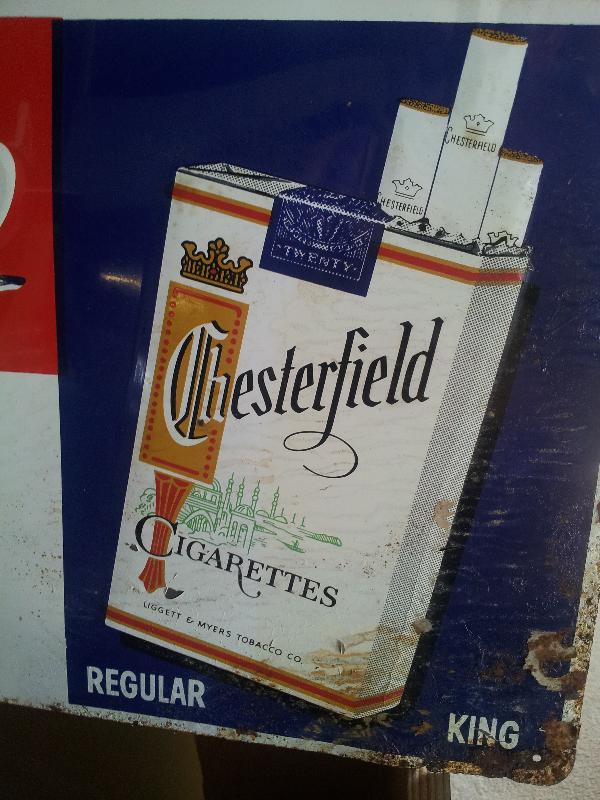 Chesterfield Cigarettes Single sided sign 1950's