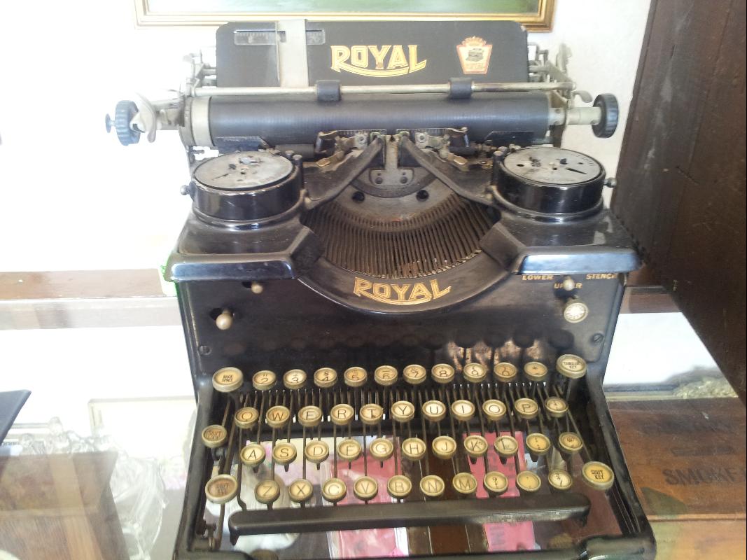 Royal Typewriter with Transparent Glass sides