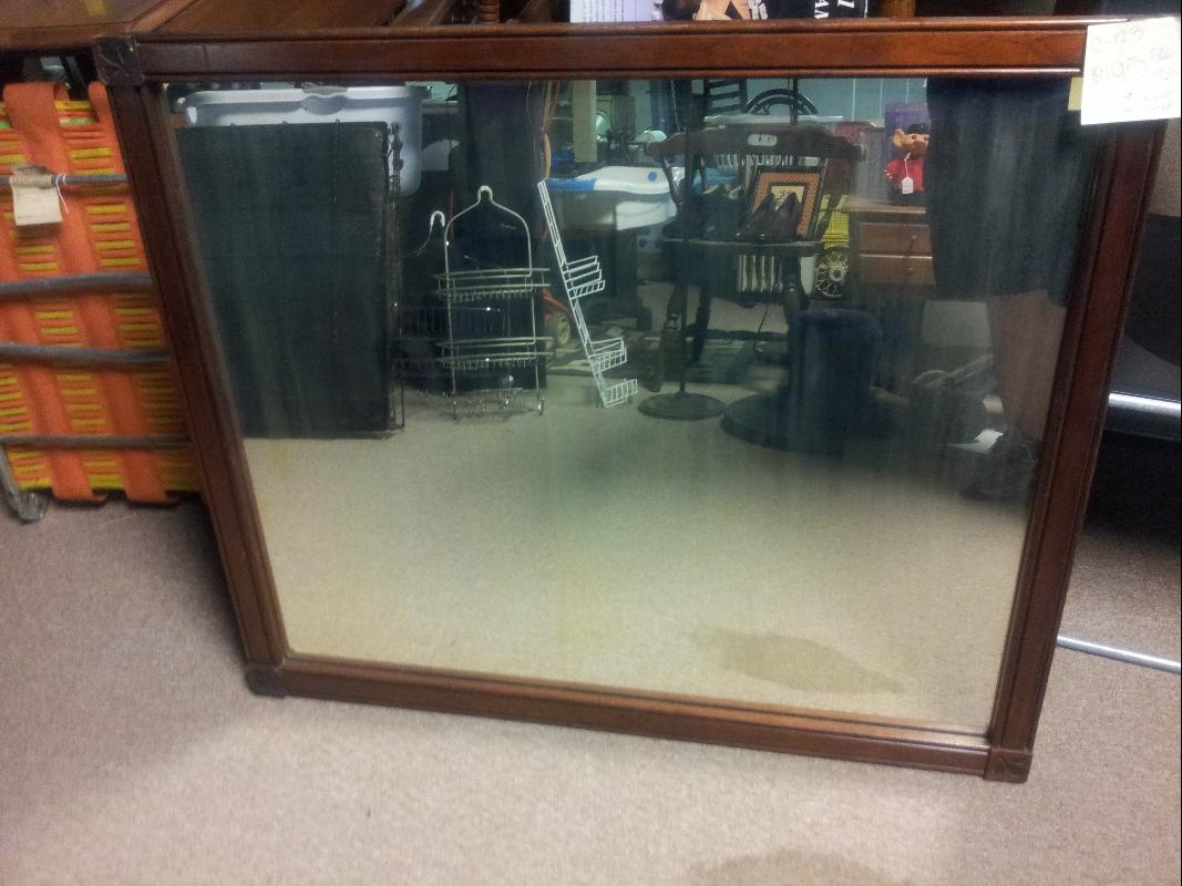 Antique Cherry on Walnut Mirror