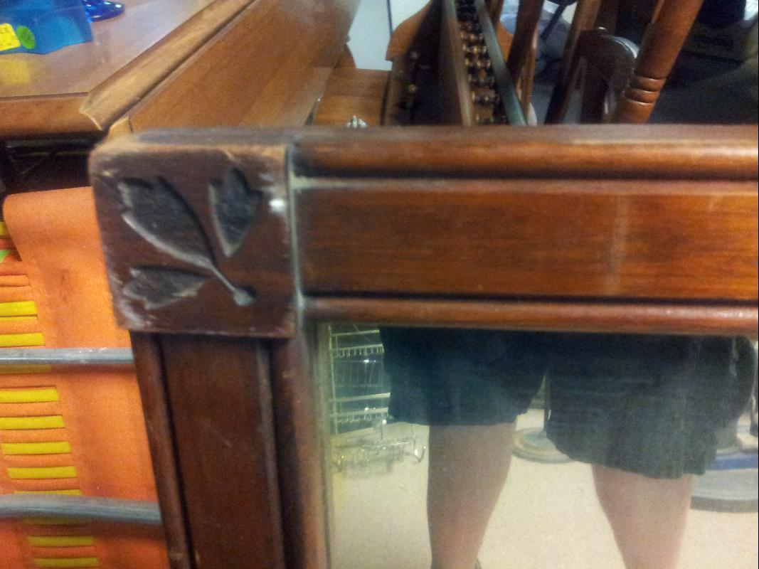 Antique Cherry on Walnut Mirror