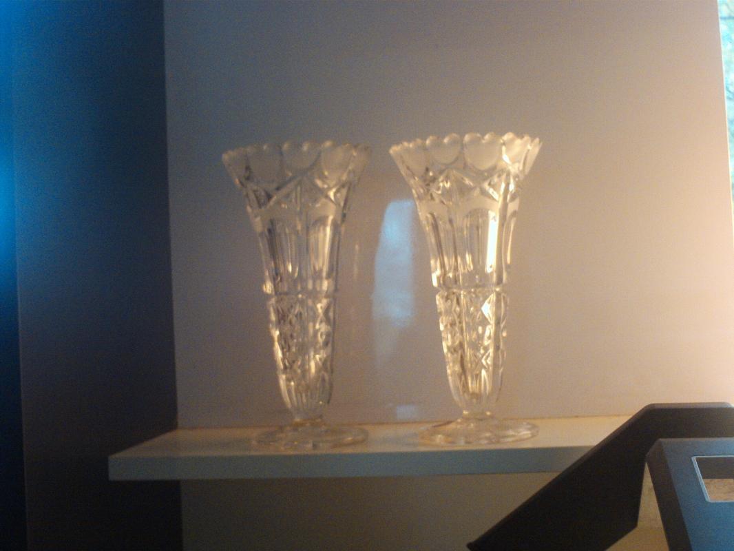 71/2 inch tall lead crystal bud vases