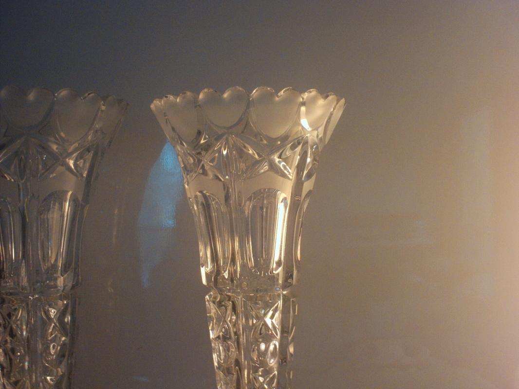 71/2 inch tall lead crystal bud vases
