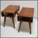 Pair 1950s 60s Vntage Mid Century Modern Conant Ball Style End Tables