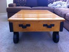 AMBER BLACK IRON COUNTRY PRIMITIVE WOOD FACTORY CART COFFEE TABLE