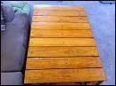 AMBER BLACK IRON COUNTRY PRIMITIVE WOOD FACTORY CART COFFEE TABLE