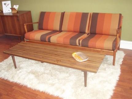 Retro Mid Century 1950 Style George Nelson Inspired Slat Bench Coffee