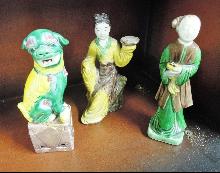 Chinese Ceramic Vintage Figurines, Mud Men ,Set of three