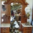 Antique Vanity Marble Top Mirror