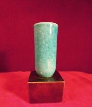 Art Pottery Candle Stick Holder, Teal