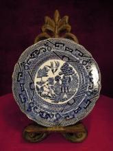 Buffalo Pottery, Plate, 1909 Blue Willow Pattern