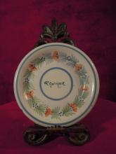 Vintage HR Quimper, Floral Patterned Plate, Unique