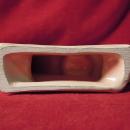 Pair of Vintage Art Pottery Candlesticks, Crescent Moons, Beige