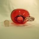 Vintage, Red Art Glass Decanter, Crown Shaped Stopper.