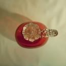 Vintage, Red Art Glass Decanter, Crown Shaped Stopper.