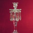 Vintage Glass Candlestick Holder with Prisms