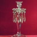 Vintage Glass Candlestick Holder with Prisms