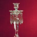 Vintage Glass Candlestick Holder with Prisms