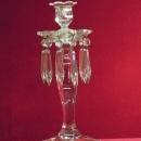 Vintage Glass Candlestick Holder with Prisms