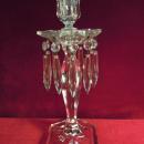 Vintage Glass Candlestick Holder with Prisms