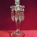 Vintage Glass Candlestick Holder with Prisms