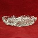 Brilliant Cut Glass Candy Dish Saw tooth Rim Intricate Hobstar and Fans Design