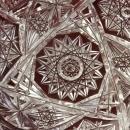 J D Bergen Glass Candy Dish Saw Tooth Rim Hobstar Design ABP
