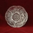 J D Bergen Glass Candy Dish Saw Tooth Rim Hobstar Design ABP