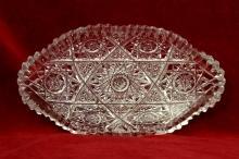 ABP Libbey Glass Oblong Candy Dish ABP Hobstar And Check Design