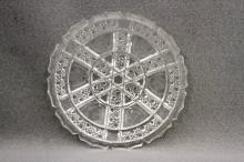 Brilliant Diamond Cut Glass Mayo Set Daisy Pattern