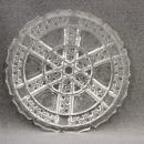 Brilliant Diamond Cut Glass Mayo Set Daisy Pattern