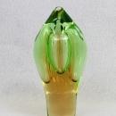 Art Glass Bud Vase Green to Amber Gem